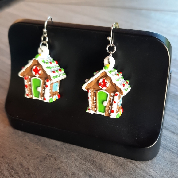 None Jewelry - Gingerbread House Earrings
